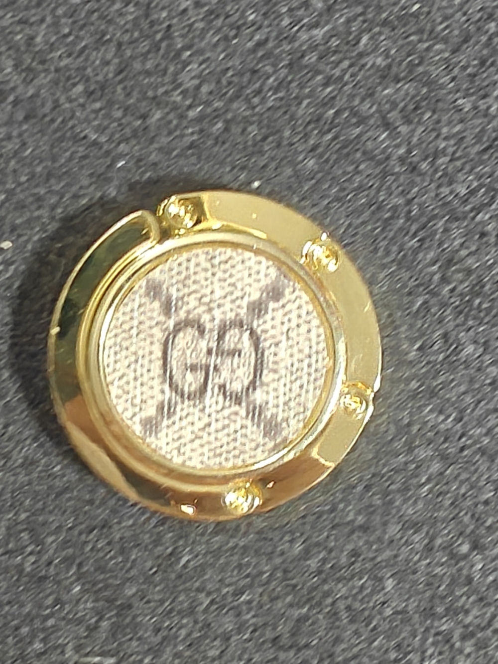 Gold-tone Purse Hook with Monogram Canvas Insert